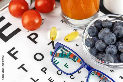 Konstfotografi Food with vitamin A products to improve vision