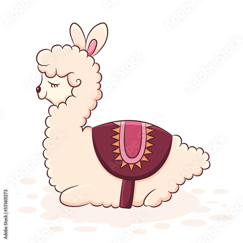 Cute cartoon llama_2
