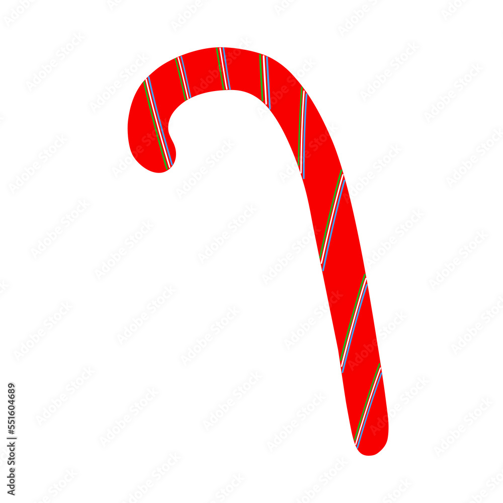Candy cane traditional sweet Christmas time decorated festive confectionery, simple cartoon vector illustration in hand drawn doodle style for holiday decor, greeting card, invitation Candy cane traditional sweet Christmas time decorated festive confectionery, simple cartoon vector illustration in hand drawn doodle style for holiday decor, greeting card, invitation