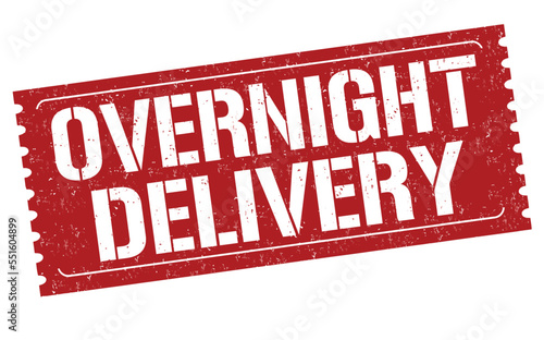 Overnight delivery grunge rubber stamp