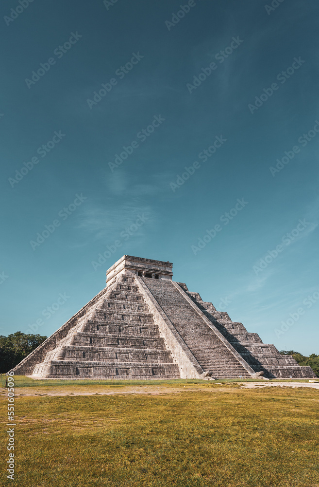 Pyramid of Kukulcan in the Chichen Itza Archaeological Zone.