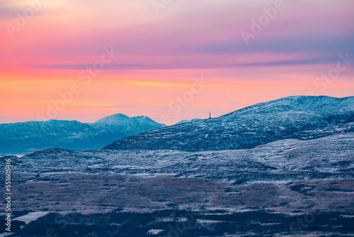 sunset in the mountains