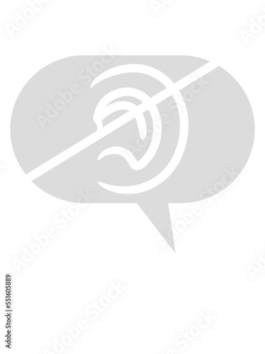 Verboten hören Symbol Sprechblase 