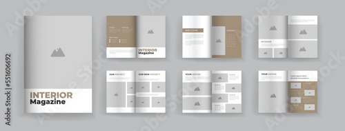 12 page interior magazine template minimalist design