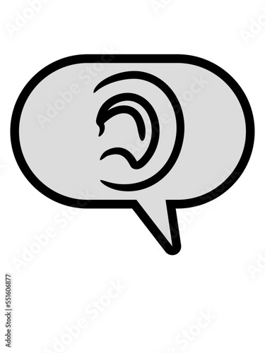 Hören einfaches Symbol Sprechblase 