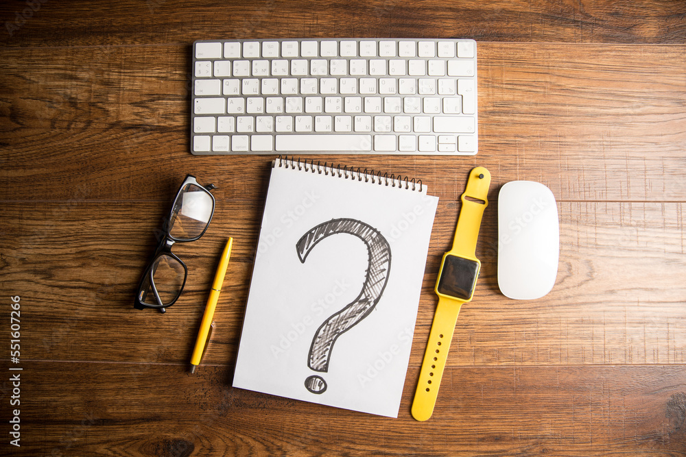 Question mark and clock keyboard Question mark and clock keyboard