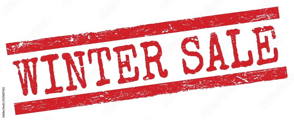 WINTER SALE text on red lines stamp sign. WINTER SALE text on red lines stamp sign.
