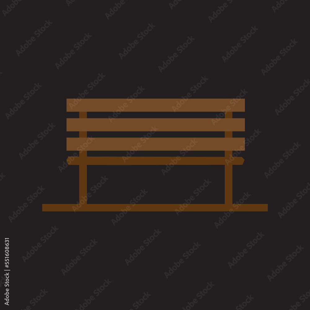 wooden garden lounger, vector logo icon wooden garden lounger, vector logo icon