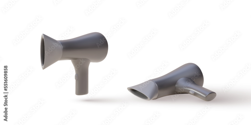 3d realistic two Hair Dryer machines. Vector illustration. 3d realistic two Hair Dryer machines. Vector illustration.