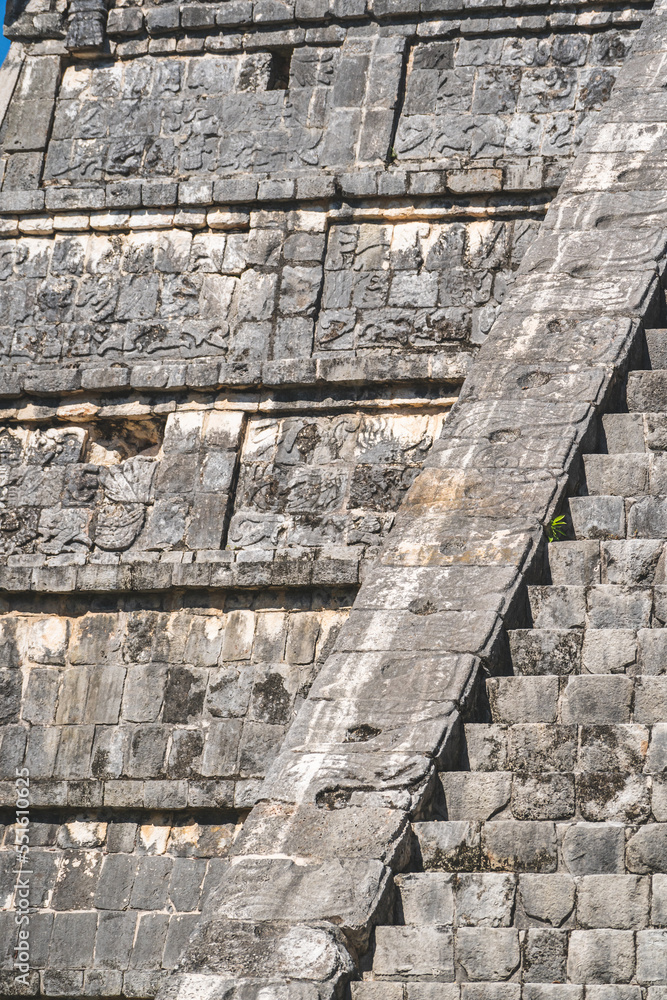 The Ossuary, pyramid with nine stepped blocks in the Chichen Itza Archaeological Zone. The Ossuary, pyramid with nine stepped blocks in the Chichen Itza Archaeological Zone.
