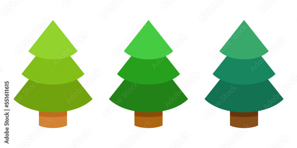 Christmas tree set. Vector clipart isolated on white background. Christmas tree set. Vector clipart isolated on white background.
