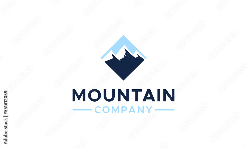 Silhouette Mountain Logo Design on a simple. Silhouette Mountain Logo Design on a simple.