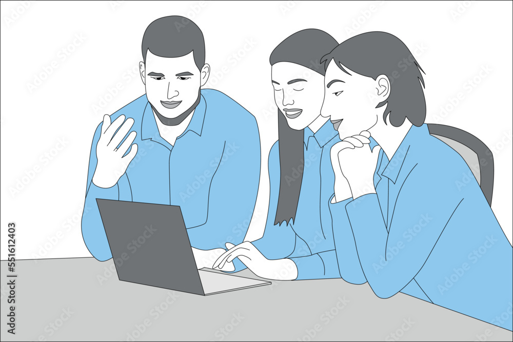 illustration of people working in the office illustration of people working in the office
