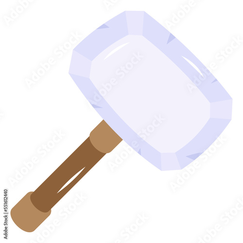 An editable flat icon of sledgehammer