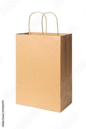 Brown paper shopping bags isolated on white background, Recycled paper shopping bag on white background, Gift Paper Bags