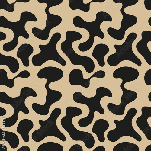 Vector abstract seamless pattern. Liquid irregular shapes. Random organic fluid vform