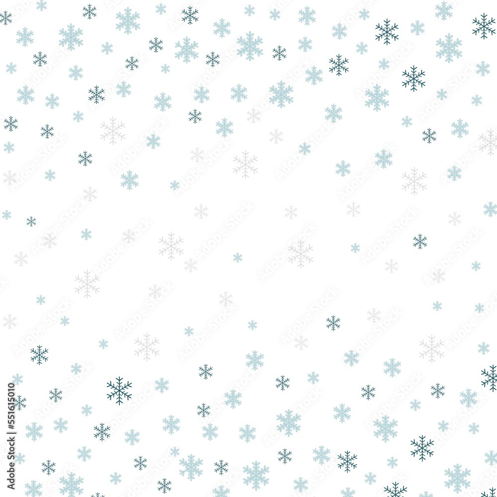 Illustration. Snowflakes on a white background. Banner, printing of advertising materials, announcements, posters, signs.