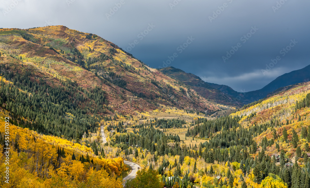 Angry clouds at McClure Pass in Autumn looking towards Redstone - Colorado - Rocky Mountains
