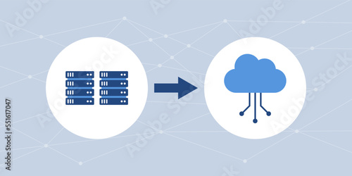 Cloud migration and data transfer concept