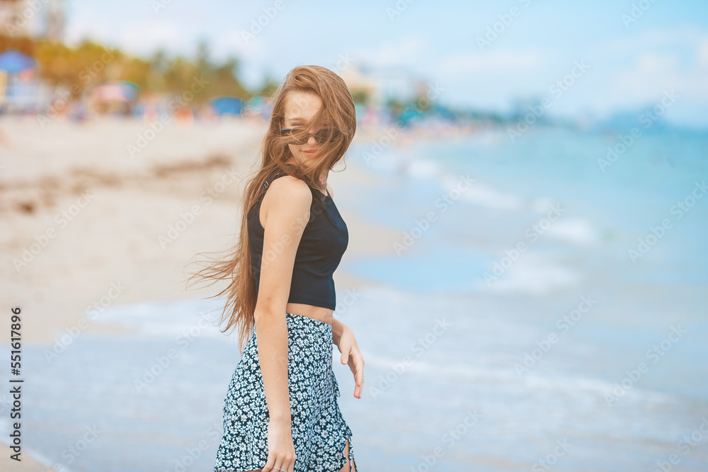 Portrait of adorable girl on the beach Portrait of adorable girl on the beach