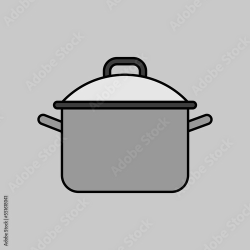 Saucepan vector icon. Cooking pot or pan sign