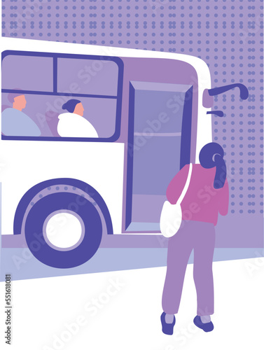 bus transport in lima peru vector illustration