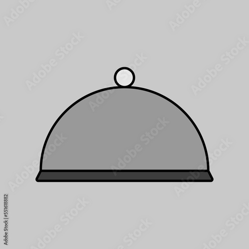 Cloche, food tray vector icon. Kitchen appliance