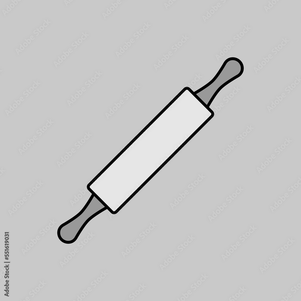 Wooden rolling pin plunger vector icon Wooden rolling pin plunger vector icon