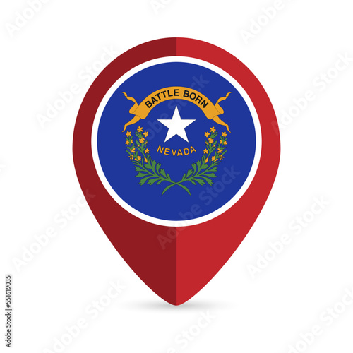 Free Download Map pointer with flag Nevada state. Vector illustration. - GFXLoad