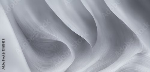 Wave of flowing ribbons, paper and silky texture, Graphic element background. Backdrop for wallpaper, website banners, print materials, presentations and videos. Generative AI