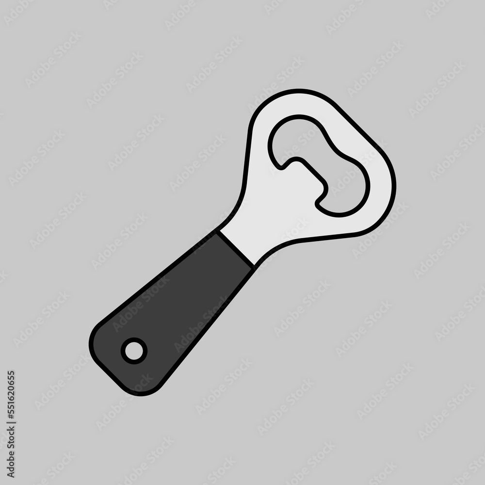 Close up of bottle opener vector grayscale icon Close up of bottle opener vector grayscale icon