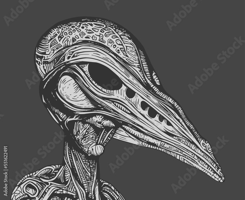 monster long nose imagiantive extraterrestrial biohuman  terror