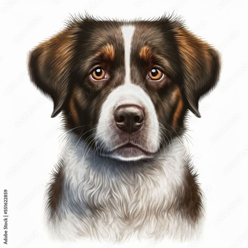 Fototapeta premium Portrait of a dog isolated on white background