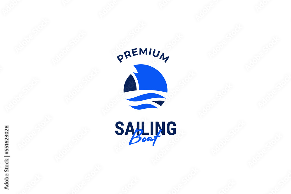 Sailing icon with sea logo design vector template illustration idea Sailing icon with sea logo design vector template illustration idea