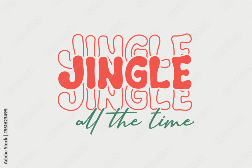 Jungle All the Time Retro Christmas T shirt Design