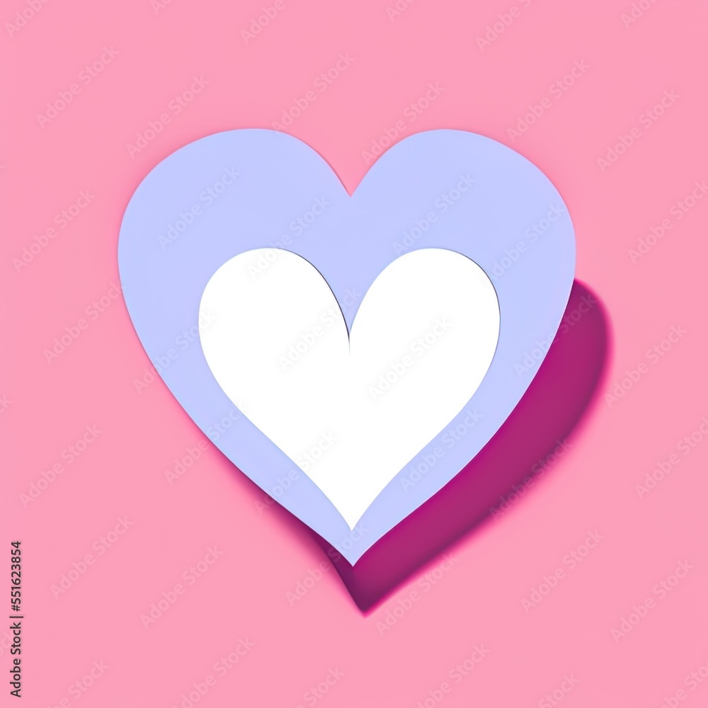 Die-cut sticker, Cute kawaii heart sticker, white background, illustration minimalism, vector, pastel colors