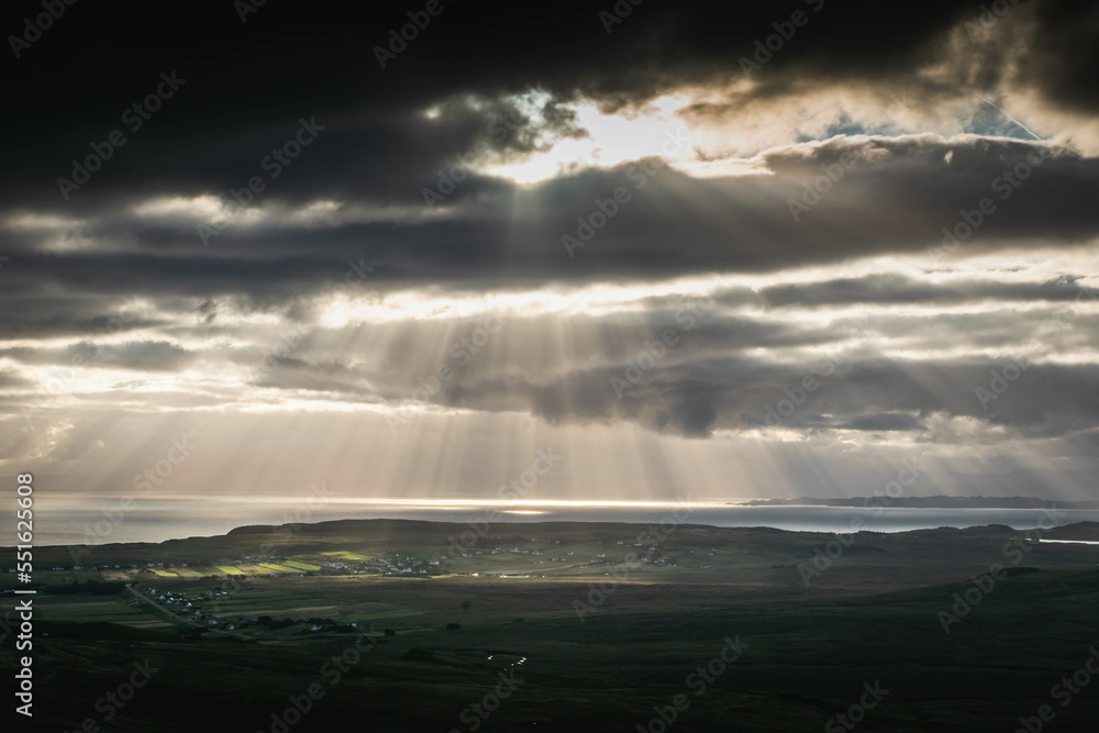 Isle of Skye coast at the morning sun light