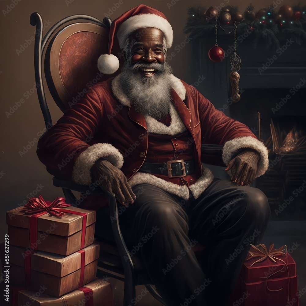 Jolly Black Santa Claus