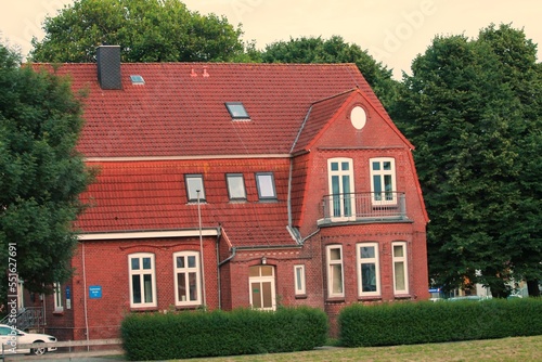 house in the park in Kiel Canal Germany