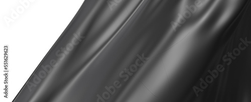 3D illustration of silver surface made of waving lines, abstract background