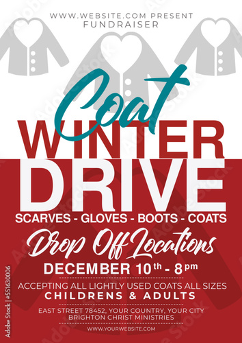 Coat Winter Drive in Vector Template