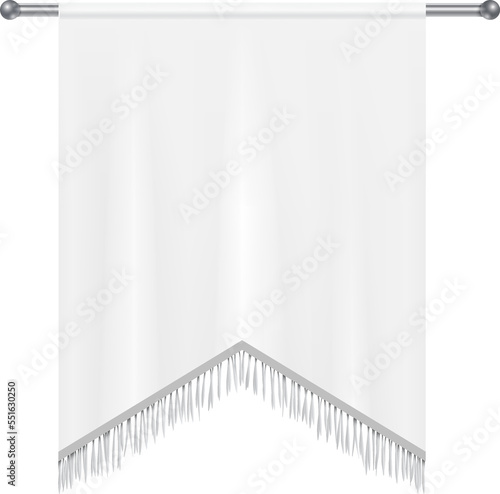 Realistic white textile banners with folds