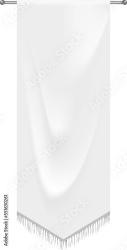 Realistic white textile banners with folds