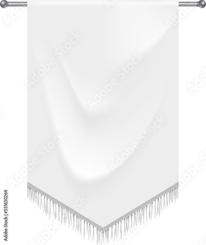 Realistic white textile banners with folds