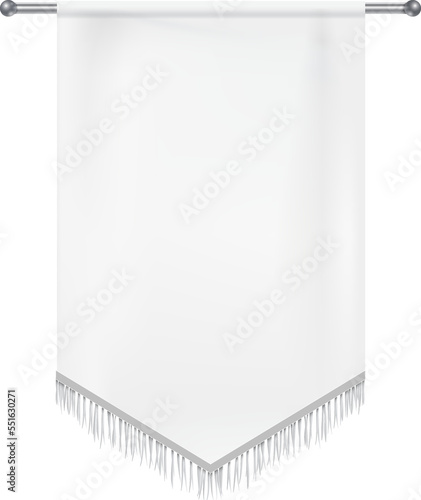 Realistic white textile banners with folds