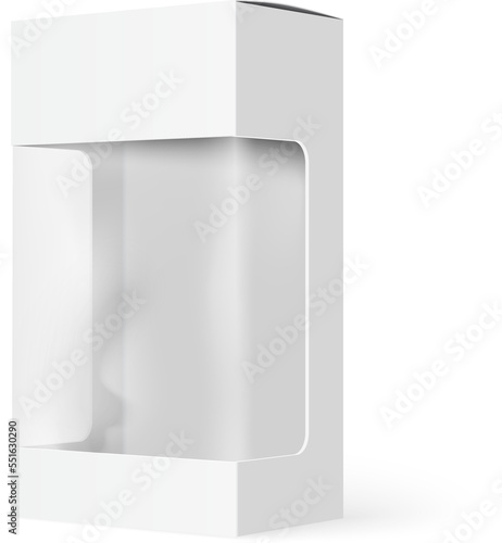 White product package box with window