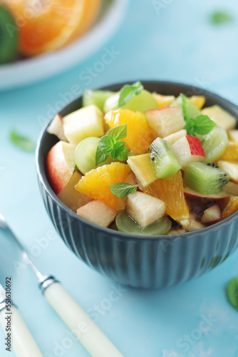 A bowl with fresh fruit salad