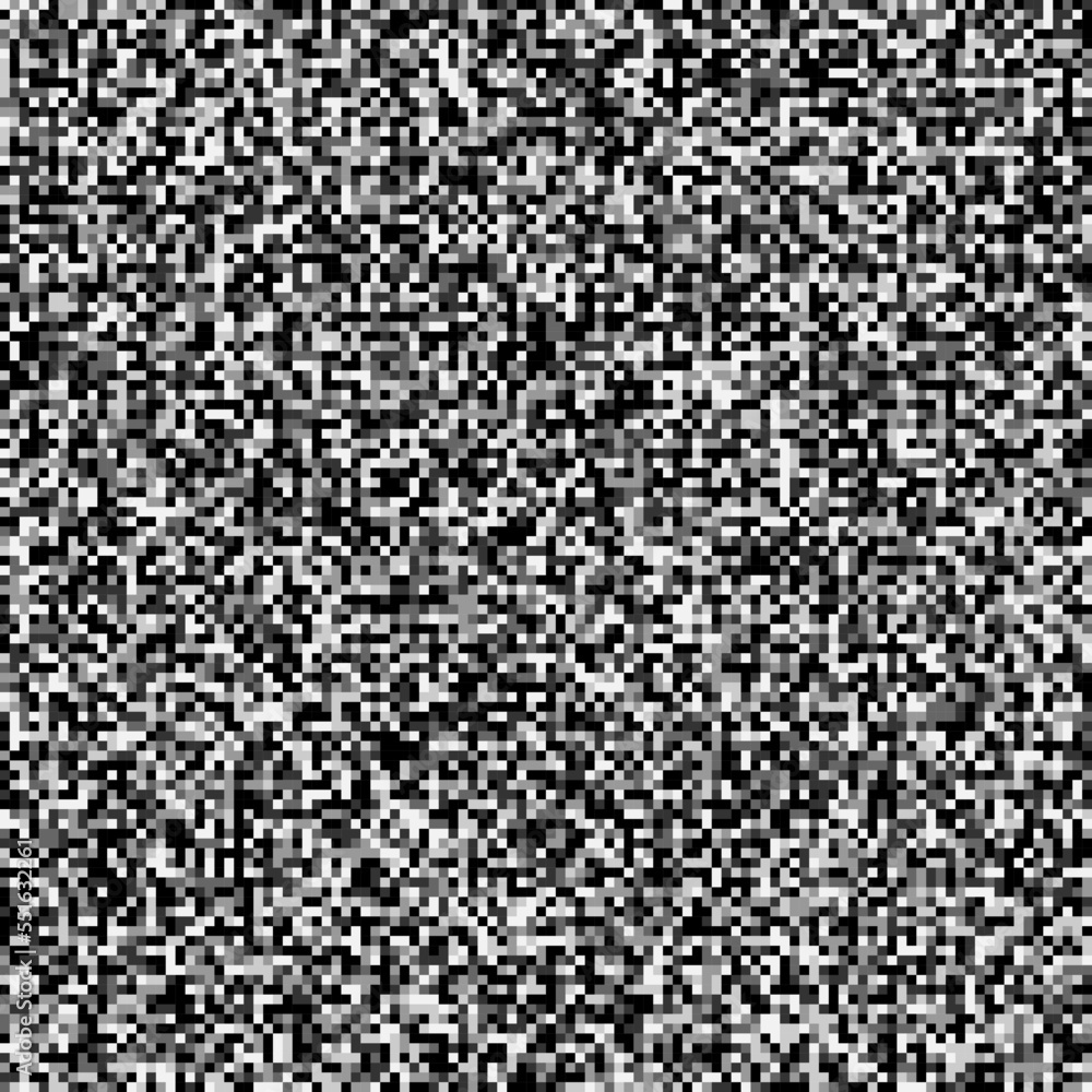 Seamless pixelated tv noise texture. White noise signal grain. Television screen interferences and glitches. Grunge background Seamless pixelated tv noise texture. White noise signal grain. Television screen interferences and glitches. Grunge background