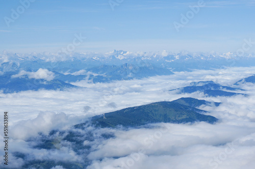 Amazing wide open view from Dachstein Peak in Austria. Near Schladming and Ramsau. Highest Peak in Upper Austria and Styria © grahof_photo