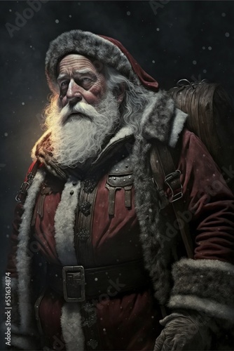 Santa Claus portrait character design illustration